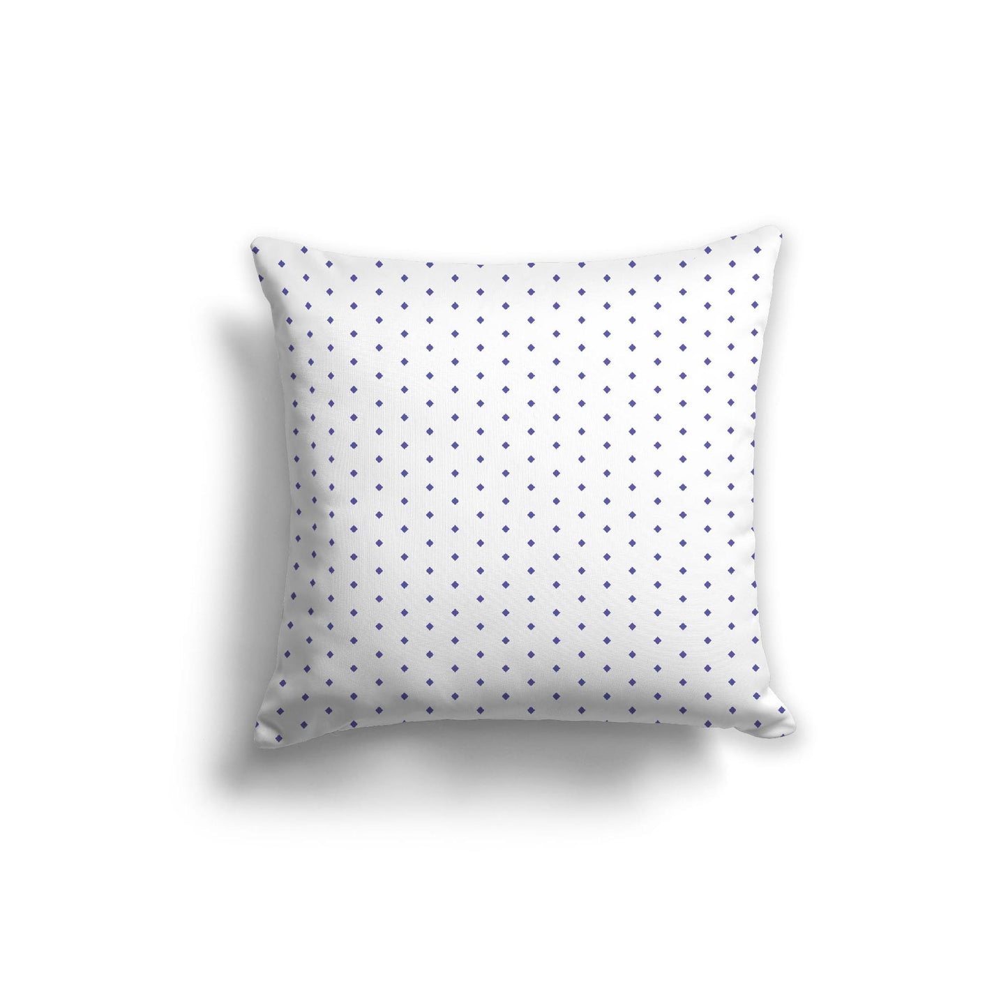 White Spun Polyester Throw Pillow with Fine Purple Diamonds on Front | 26 x 26 inches