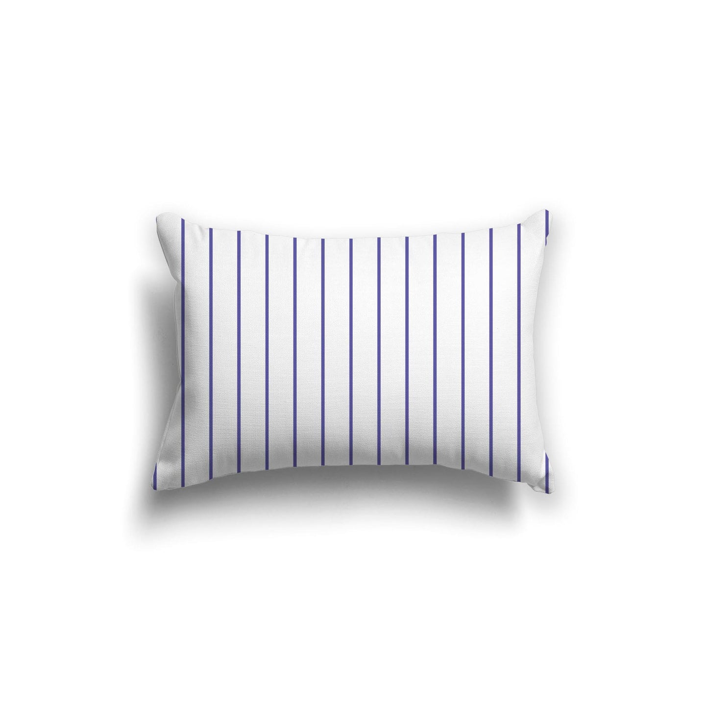 White Spun Polyester Throw Pillow with Fine Purple Stripes on Front 20 x 14 inches / 51 x 36 cm
