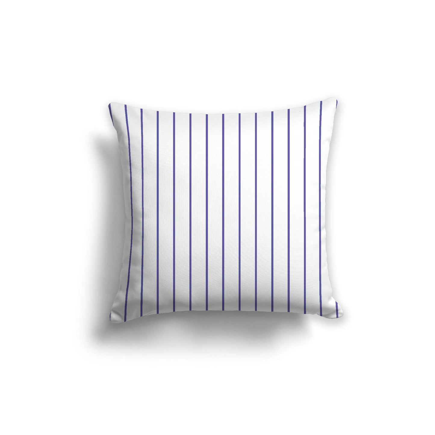 White Spun Polyester Throw Pillow with Fine Purple Stripes on Front 20 x 20 inches / 51 x 51 cm