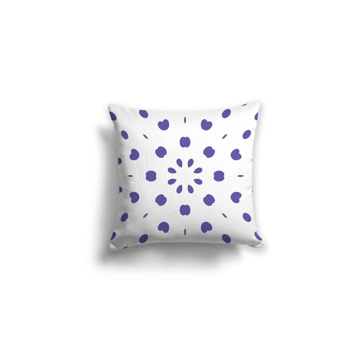 White Spun Polyester Throw Pillow with Purple Burst Pattern on Front 16 x 16 inches / 41 x 41 cm