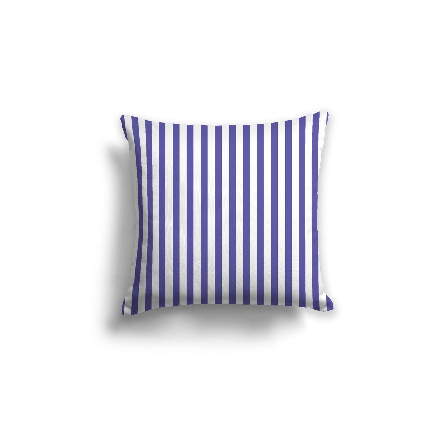 White Spun Polyester Throw Pillow with Thin Purple Bars on Front 18 x 18 inches / 46 x 46 cm
