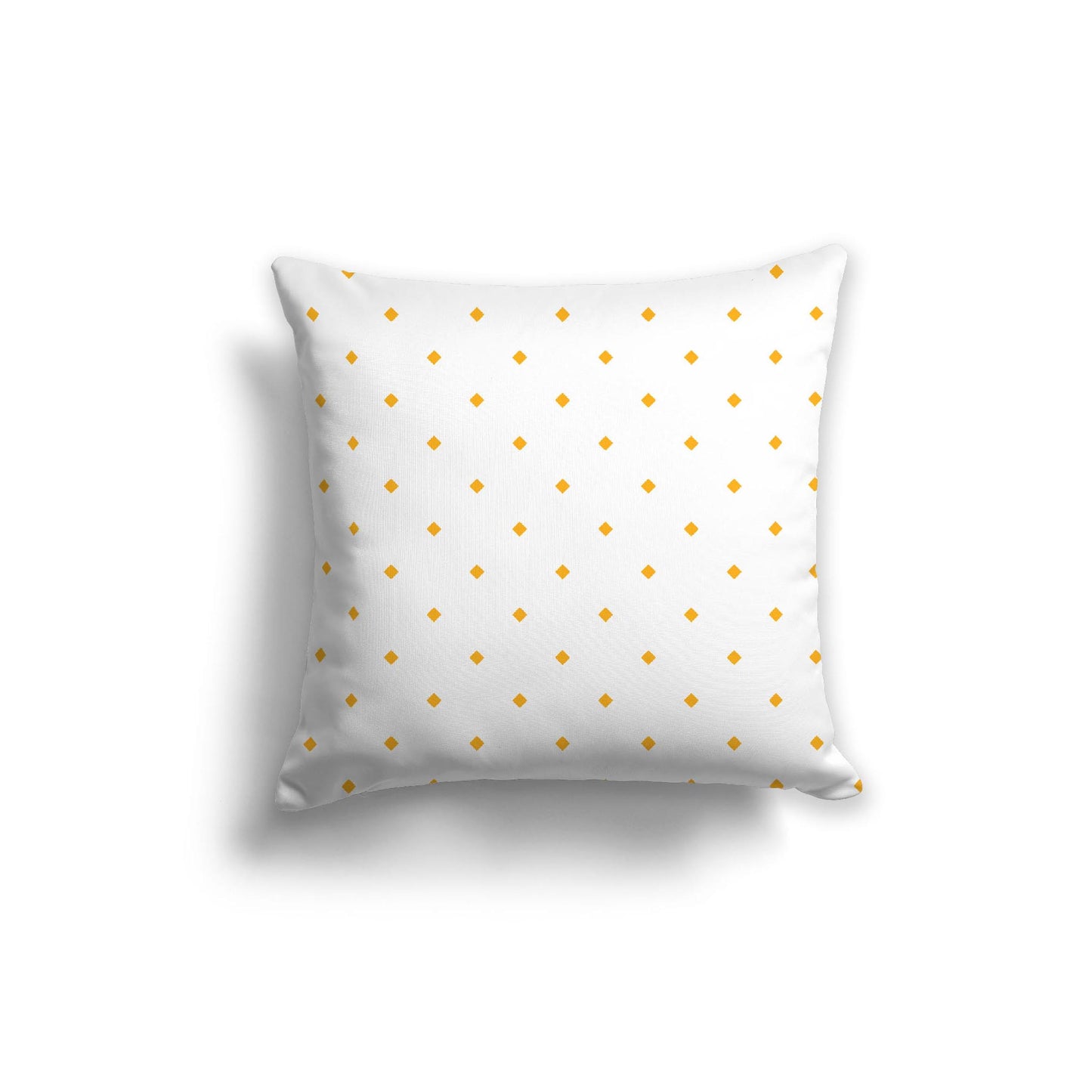 White Spun Polyester Throw Pillow with Orange-Yellow Diamonds on Front 20 x 20 inches / 51 x 51 cm