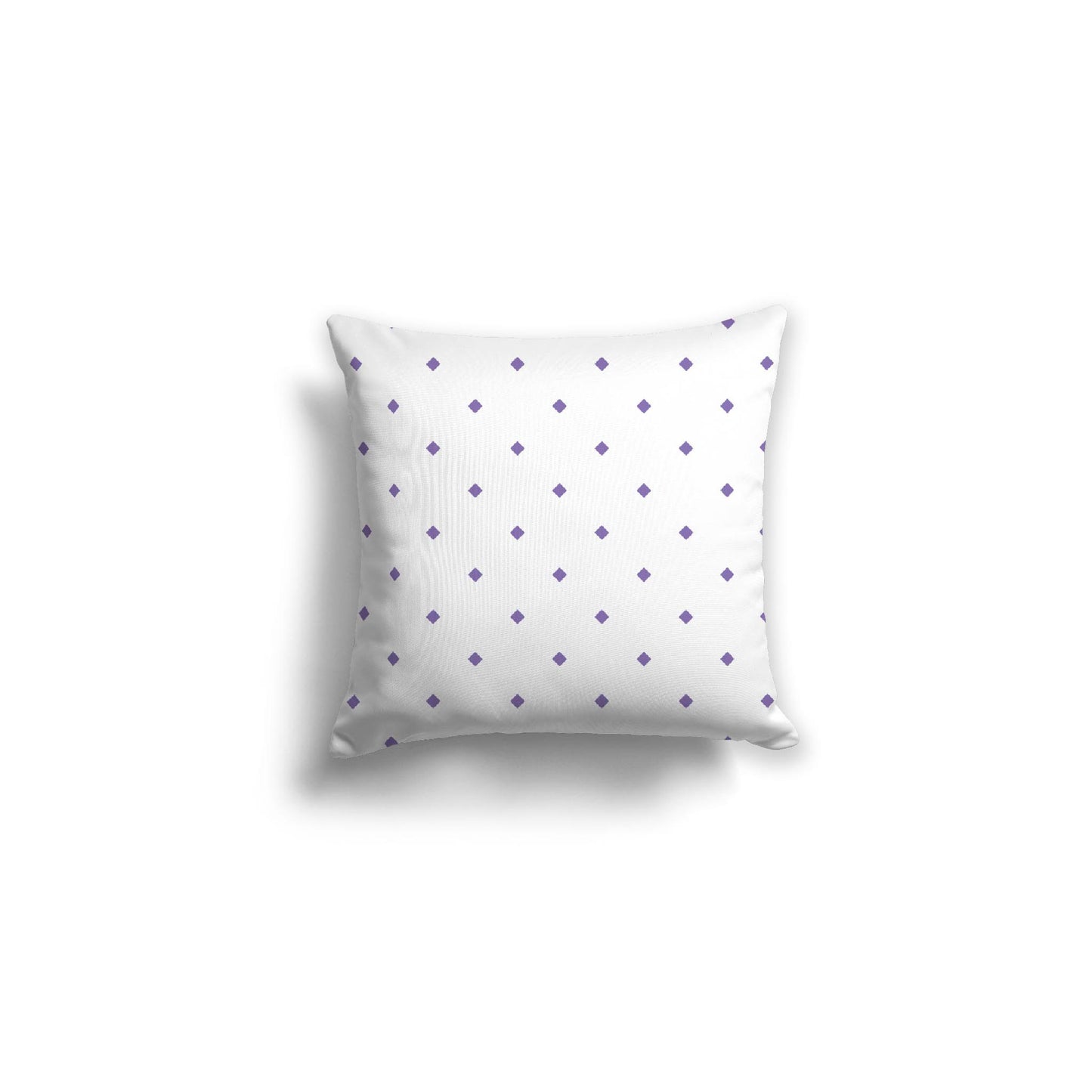White Spun Polyester Throw Pillow with Mauve Diamonds on Front 16 x 16 inches / 41 x 41 cm