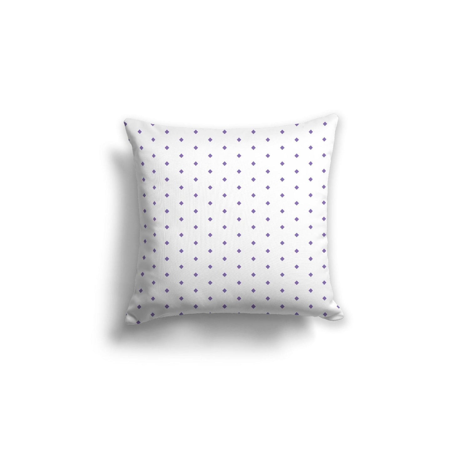 White Spun Polyester Throw Pillow with Fine Mauve Diamonds on Front 18 x 18 inches / 46 x 46 cm