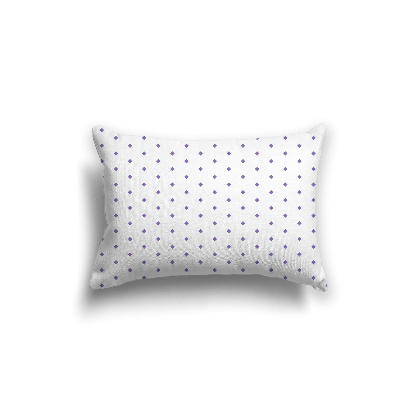 White Spun Polyester Throw Pillow with Fine Mauve Diamonds on Front 20 x 14 inches / 51 x 36 cm