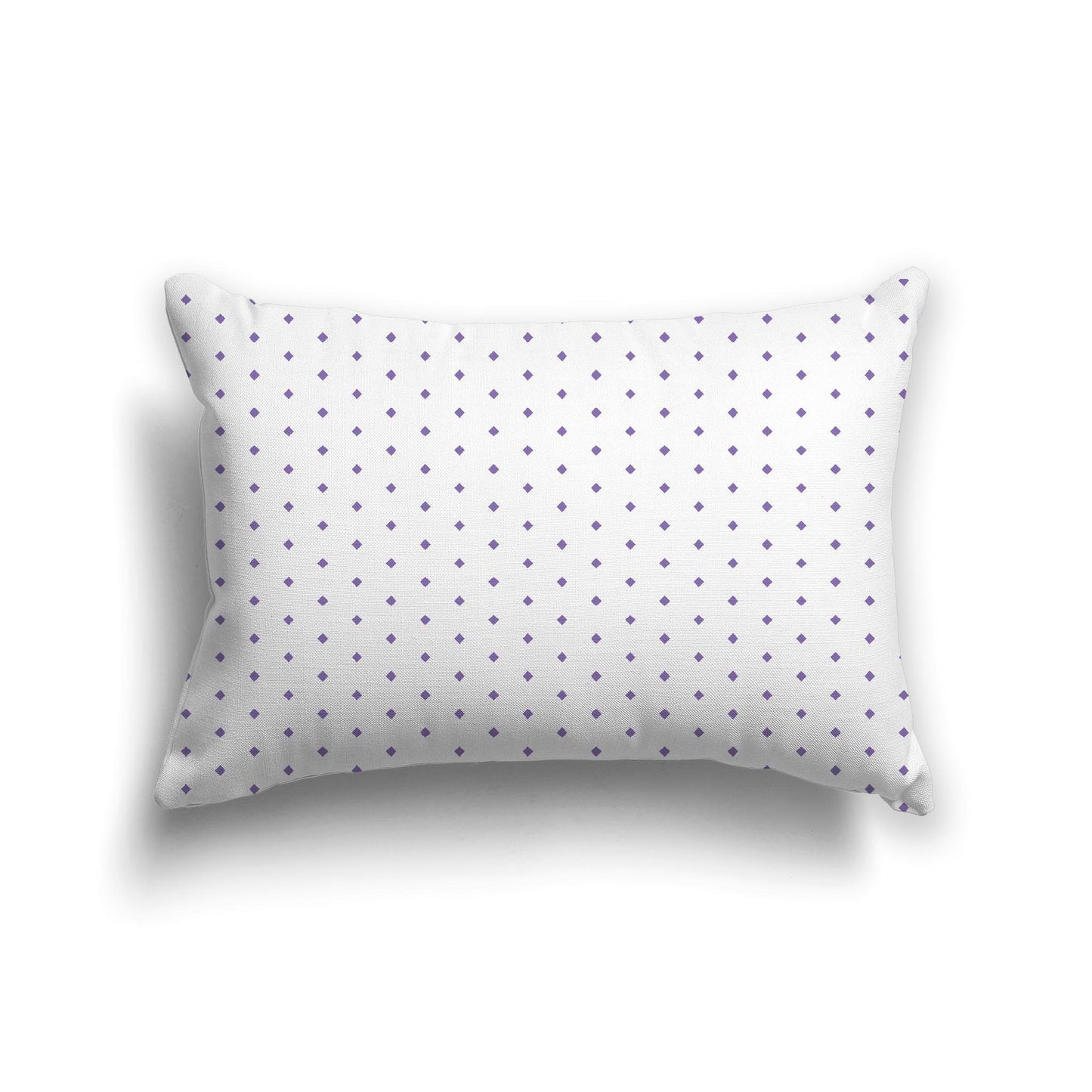 White Spun Polyester Throw Pillow with Fine Mauve Diamonds on Front 25 x 18 inches / 63.5 x 66 cm