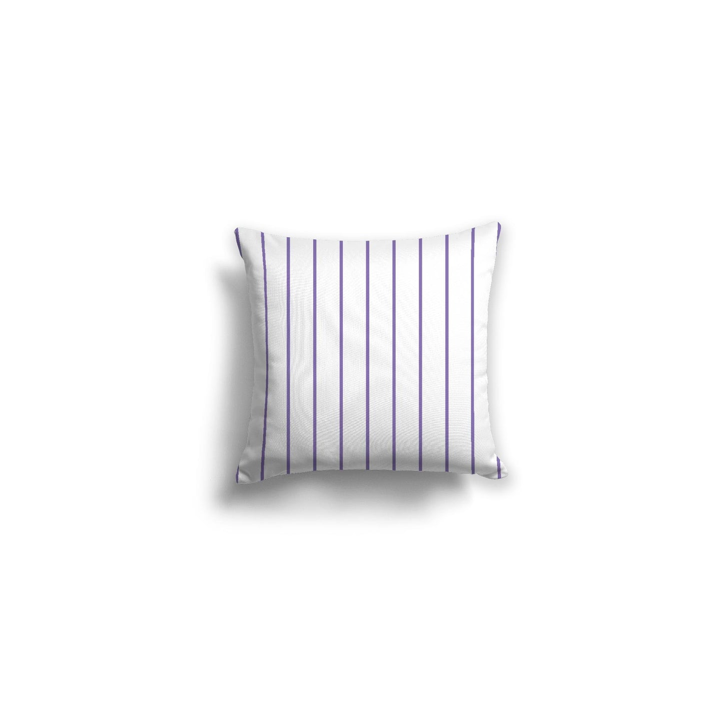 White Spun Polyester Throw Pillow with Fine Mauve Stripes on Front 14 x 14 inches / 36 x 36 cm
