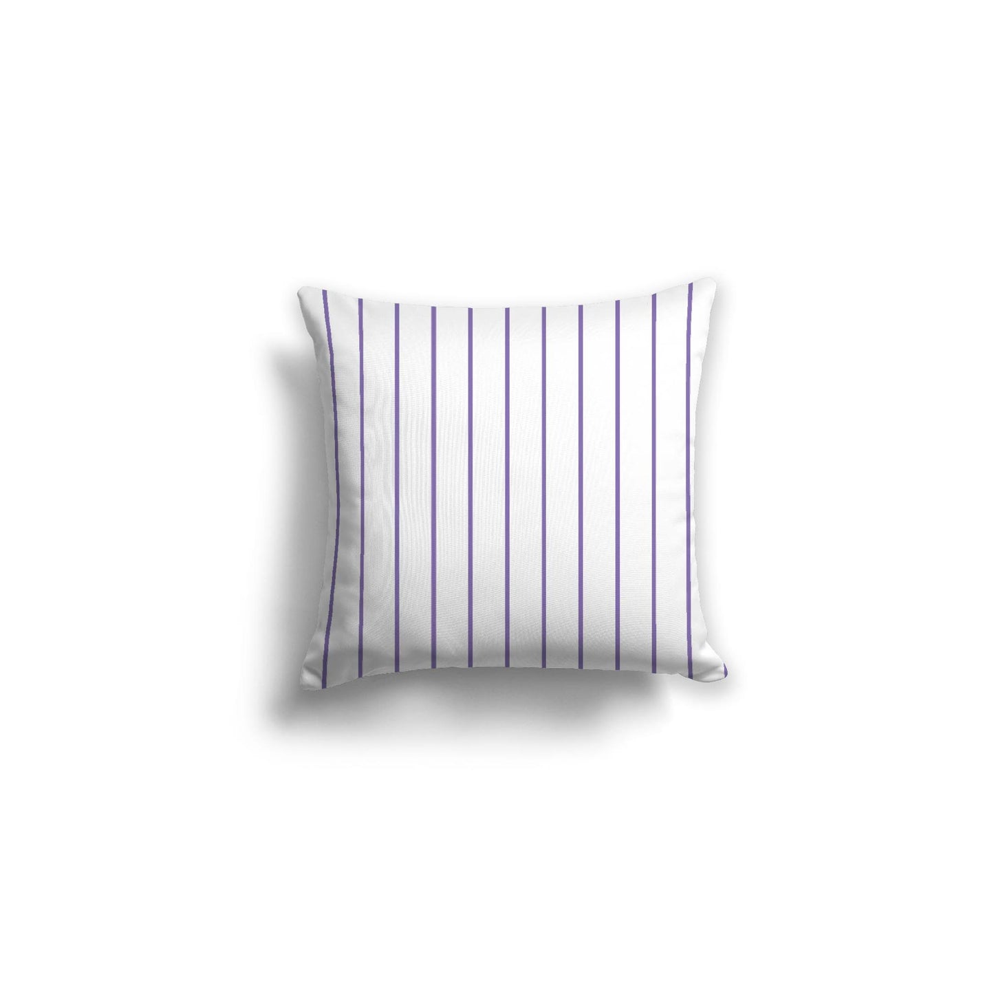 White Spun Polyester Throw Pillow with Fine Mauve Stripes on Front 16 x 16 inches / 41 x 41 cm