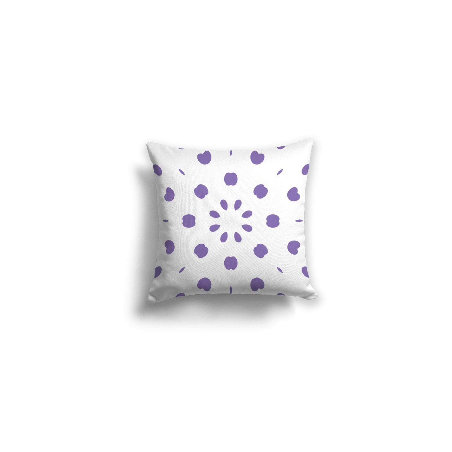 White Spun Polyester Throw Pillow with Mauve Burst Pattern on Front 14 x 14 inches / 36 x 36 cm