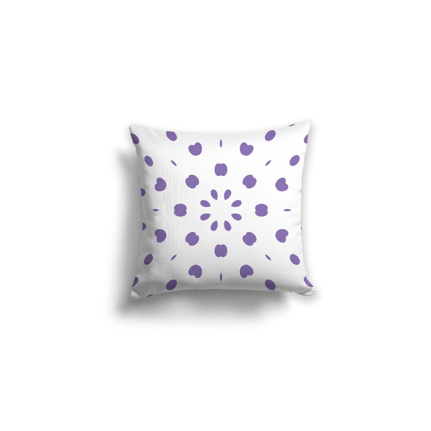 White Spun Polyester Throw Pillow with Mauve Burst Pattern on Front 16 x 16 inches / 41 x 41 cm