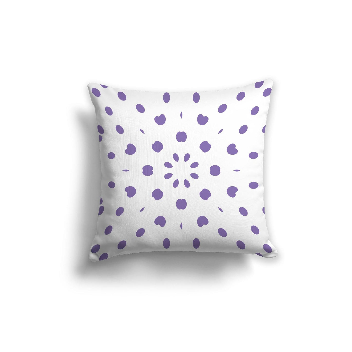 White Spun Polyester Throw Pillow with Mauve Burst Pattern on Front 20 x 20 inches / 51 x 51 cm