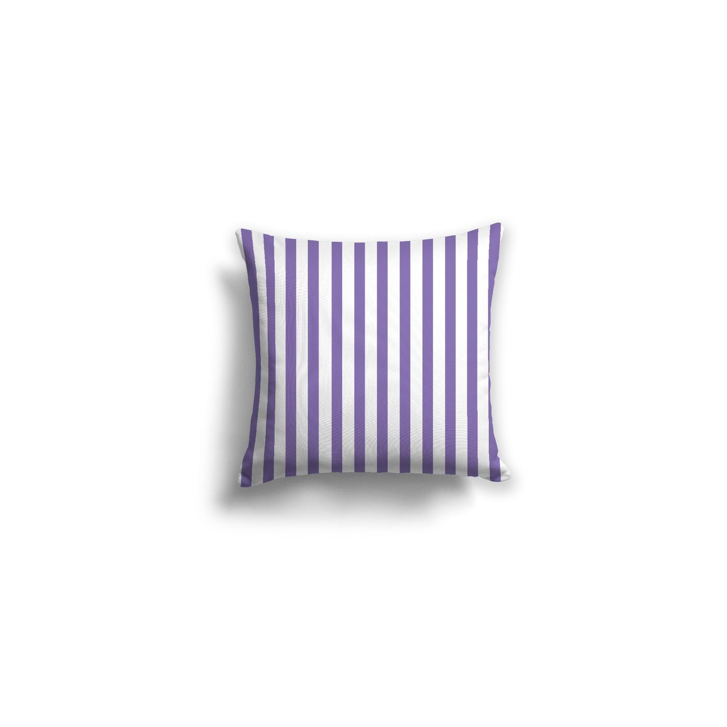 White Spun Polyester Throw Pillow with Thin Mauve Bars on Front 14 x 14 inches / 36 x 36 cm