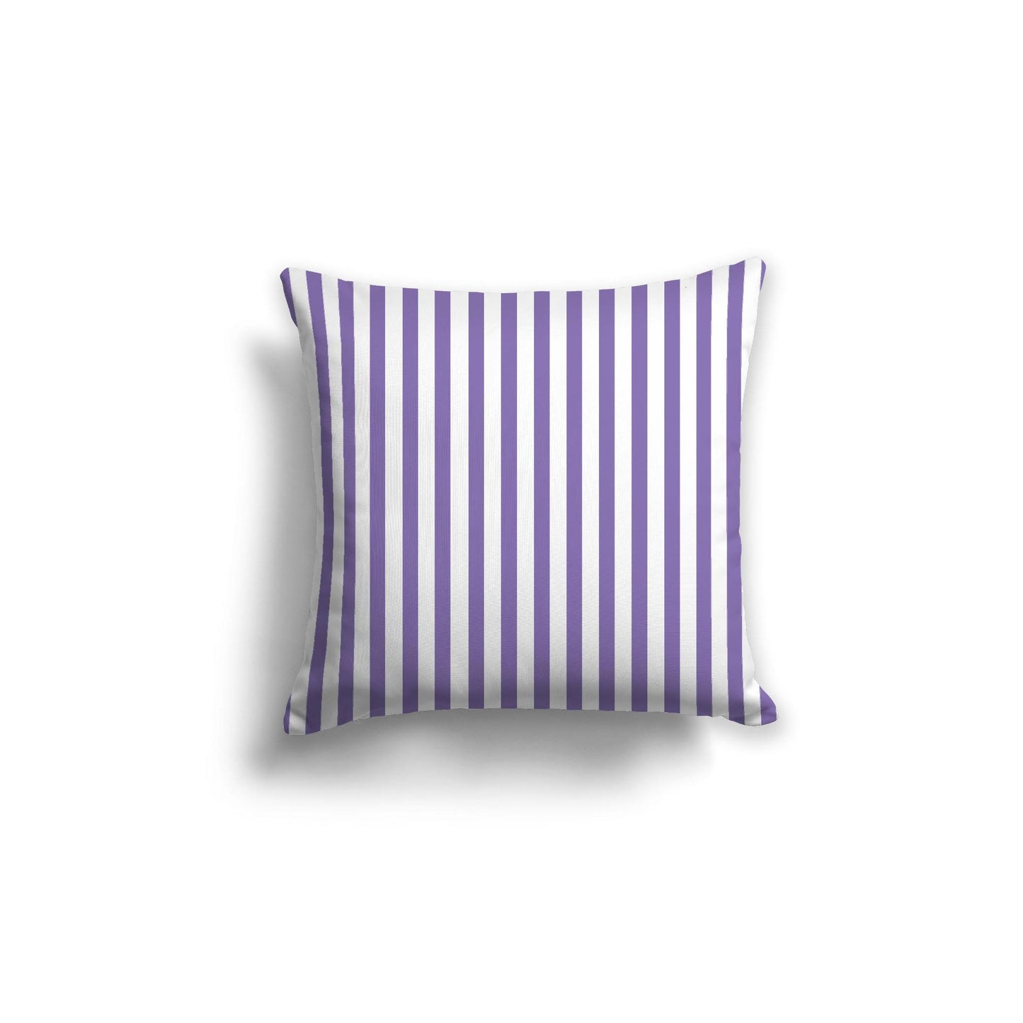 White Spun Polyester Throw Pillow with Thin Mauve Bars on Front 18 x 18 inches / 46 x 46 cm
