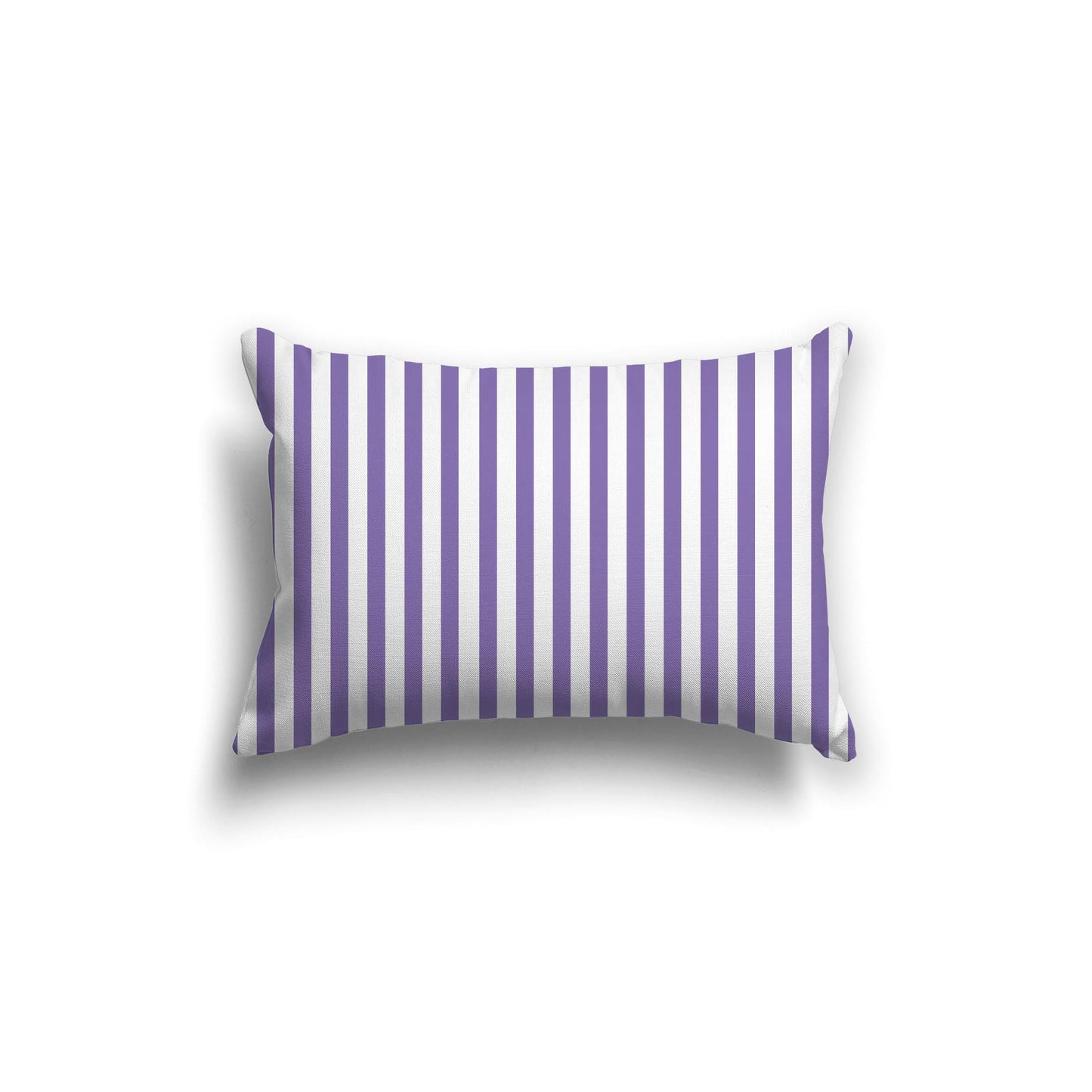 White Spun Polyester Throw Pillow with Thin Mauve Bars on Front 20 x 14 inches / 51 x 36 cm