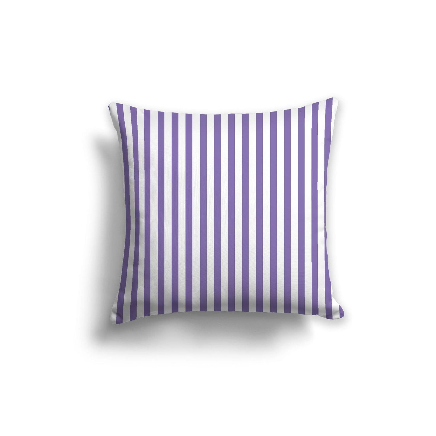 White Spun Polyester Throw Pillow with Thin Mauve Bars on Front 20 x 20 inches / 51 x 51 cm