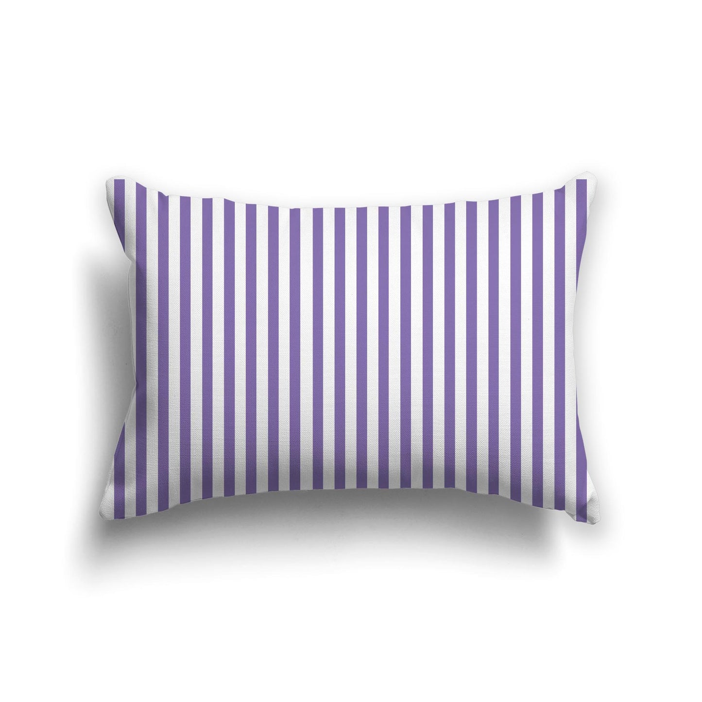 White Spun Polyester Throw Pillow with Thin Mauve Bars on Front 25 x 18 inches / 63.5 x 66 cm