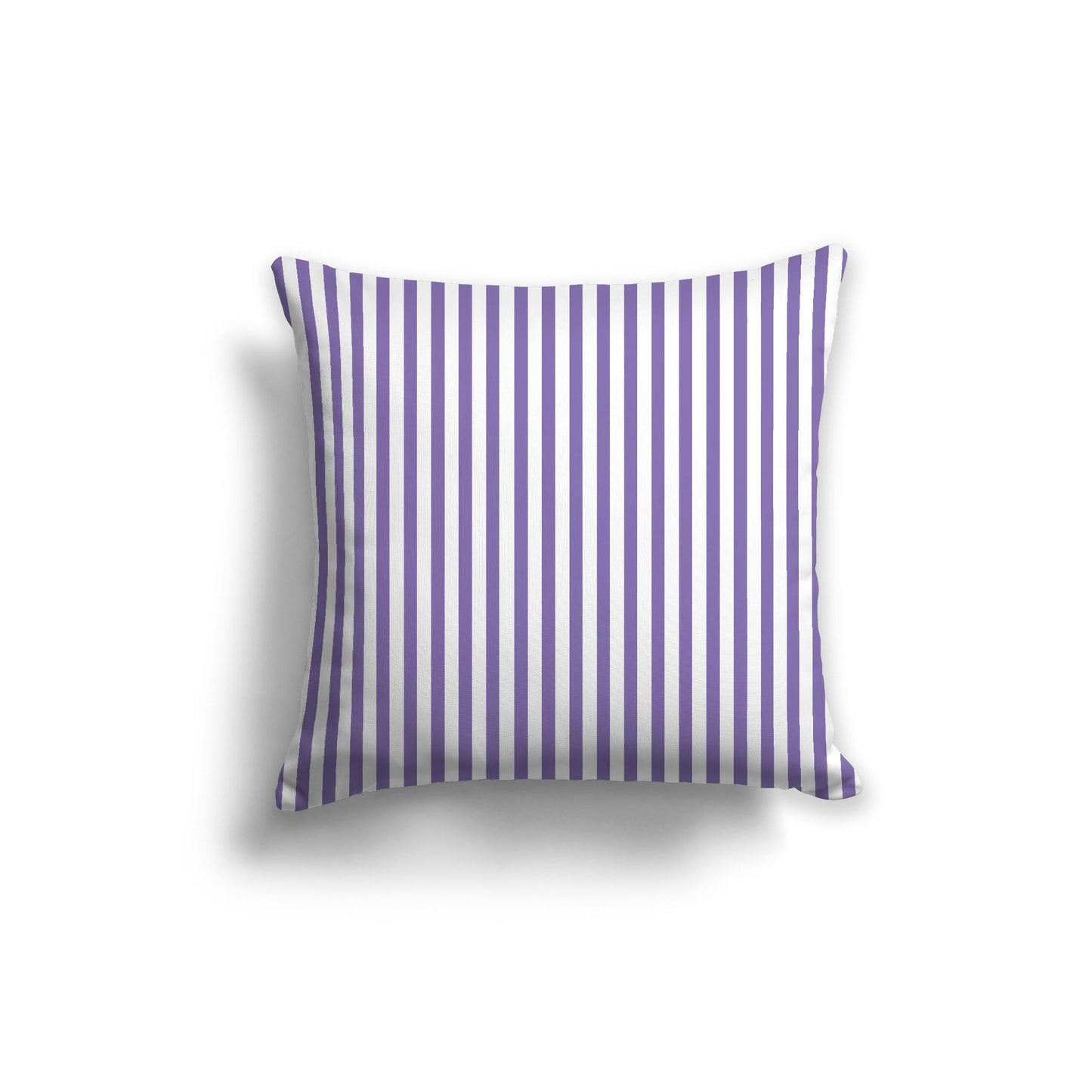 White Spun Polyester Throw Pillow with Thin Mauve Bars on Front 26 x 26 inches / 66 x 66 cm