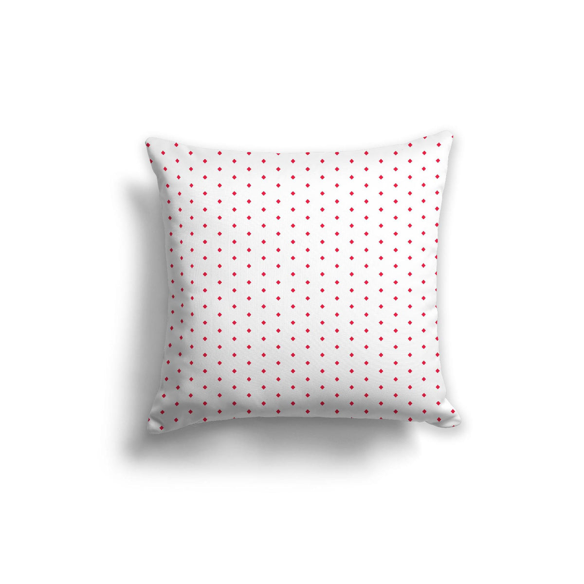 White Spun Polyester Throw Pillow with Fine Red Diamonds on Front | 26 x 26 inches