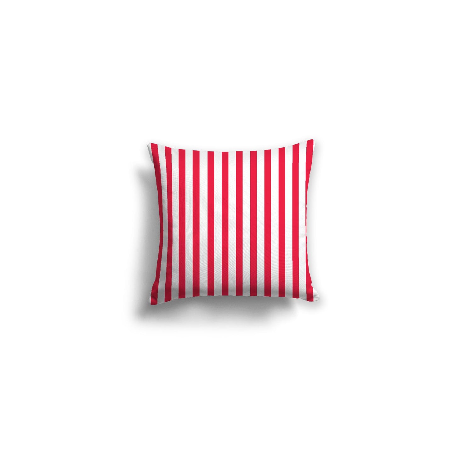White Spun Polyester Throw Pillow with Thin Red Bars on Front 14 x 14 inches / 36 x 36 cm