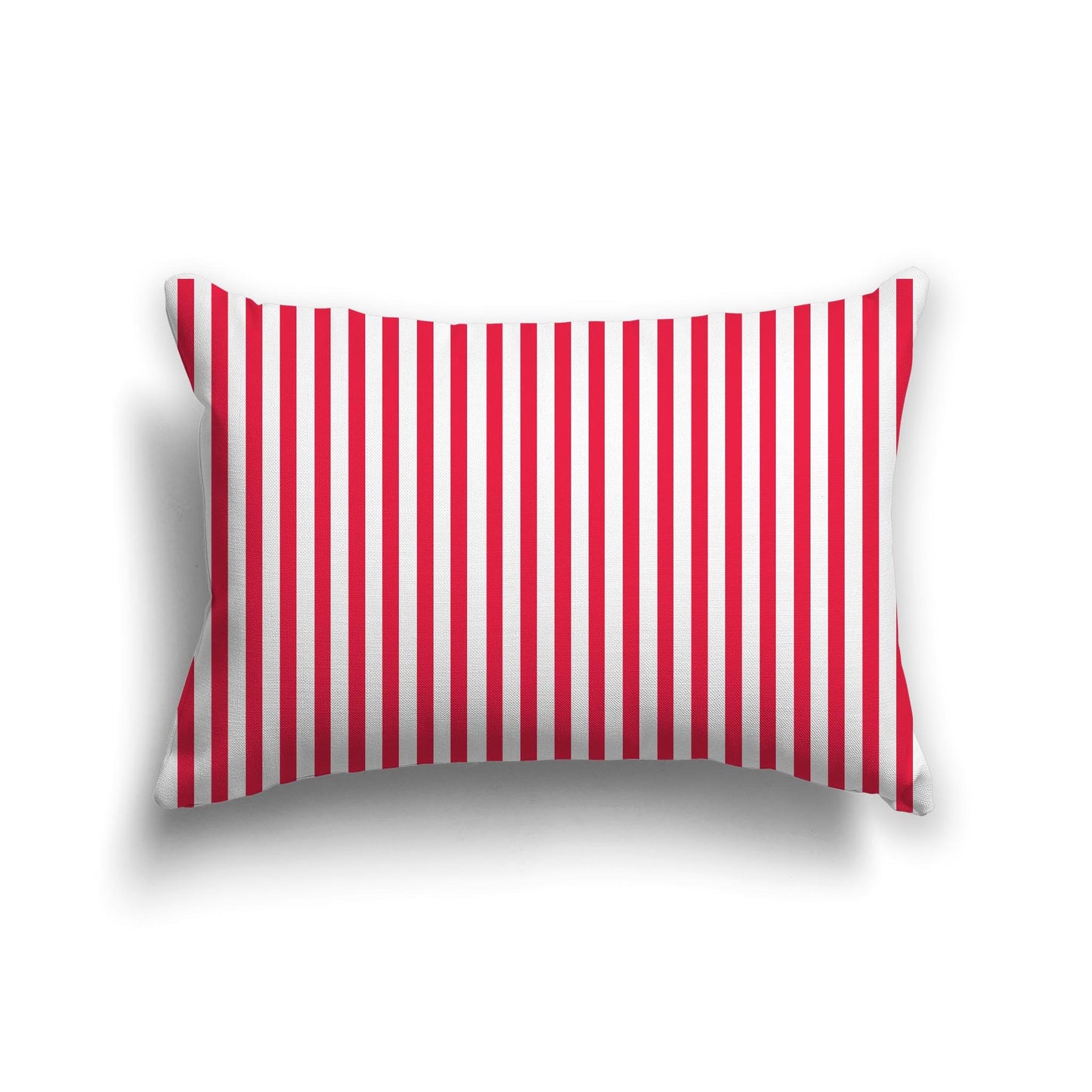 White Spun Polyester Throw Pillow with Thin Red Bars on Front 25 x 18 inches / 63.5 x 66 cm