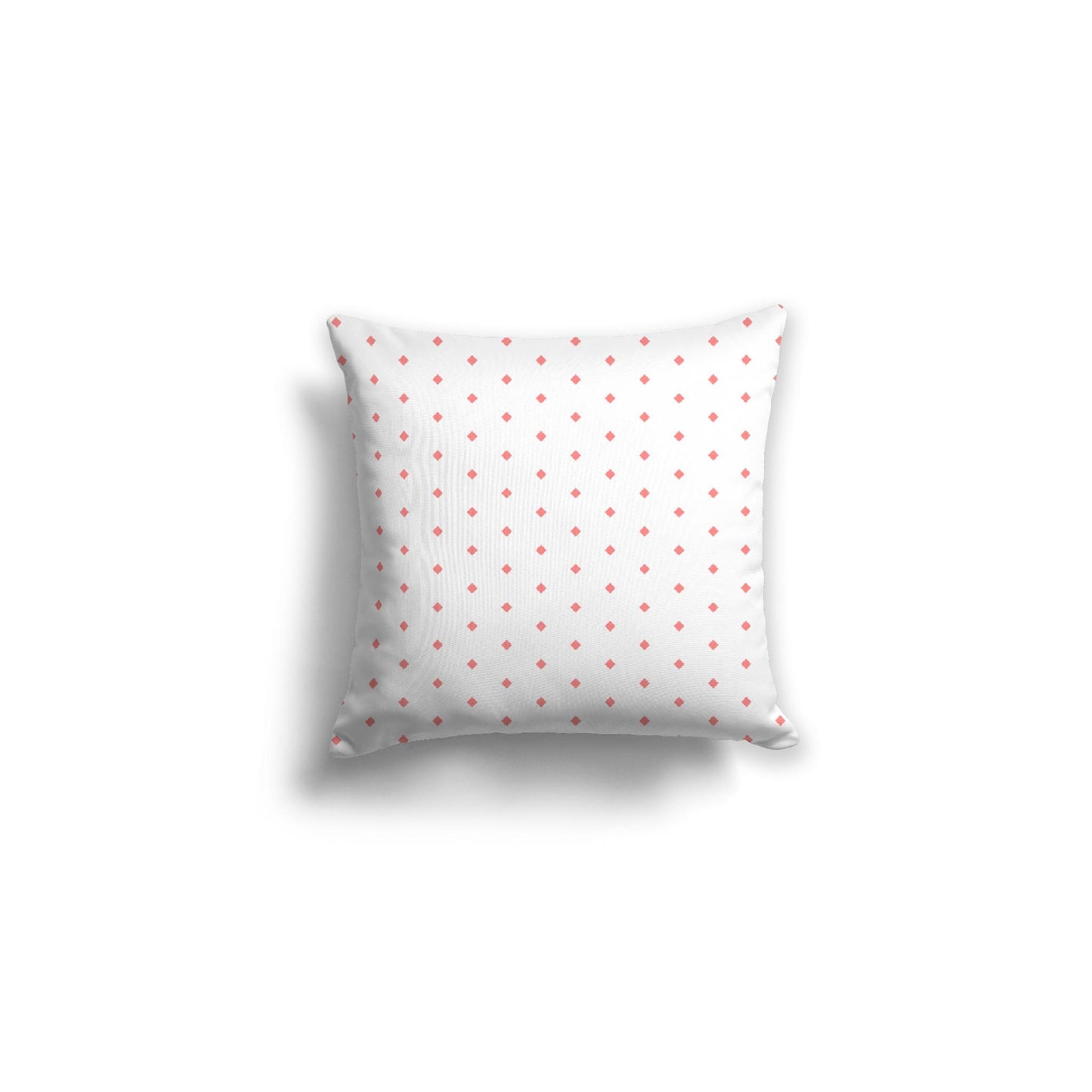 White Spun Polyester Throw Pillow with Fine Pink Diamonds on Front 16 x 16 inches / 41 x 41 cm