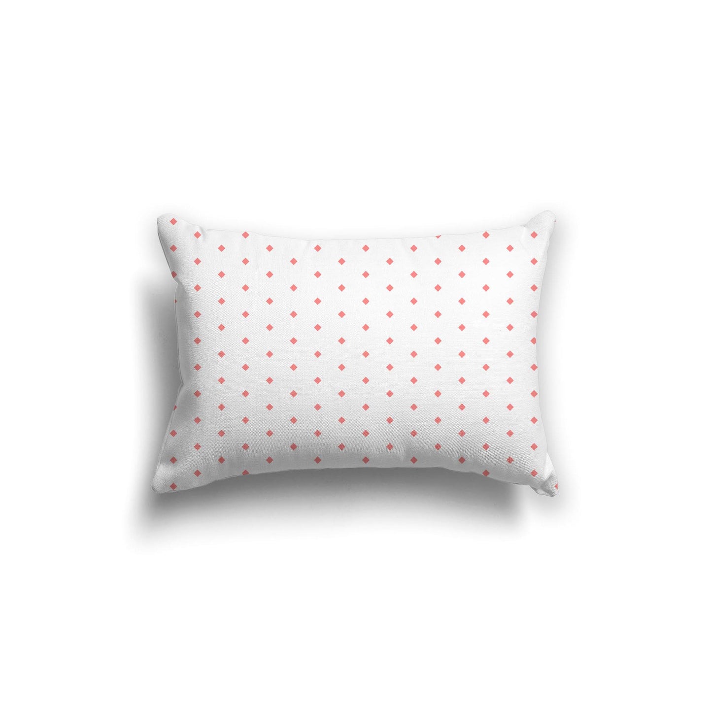 White Spun Polyester Throw Pillow with Fine Pink Diamonds on Front 20 x 14 inches / 51 x 36 cm