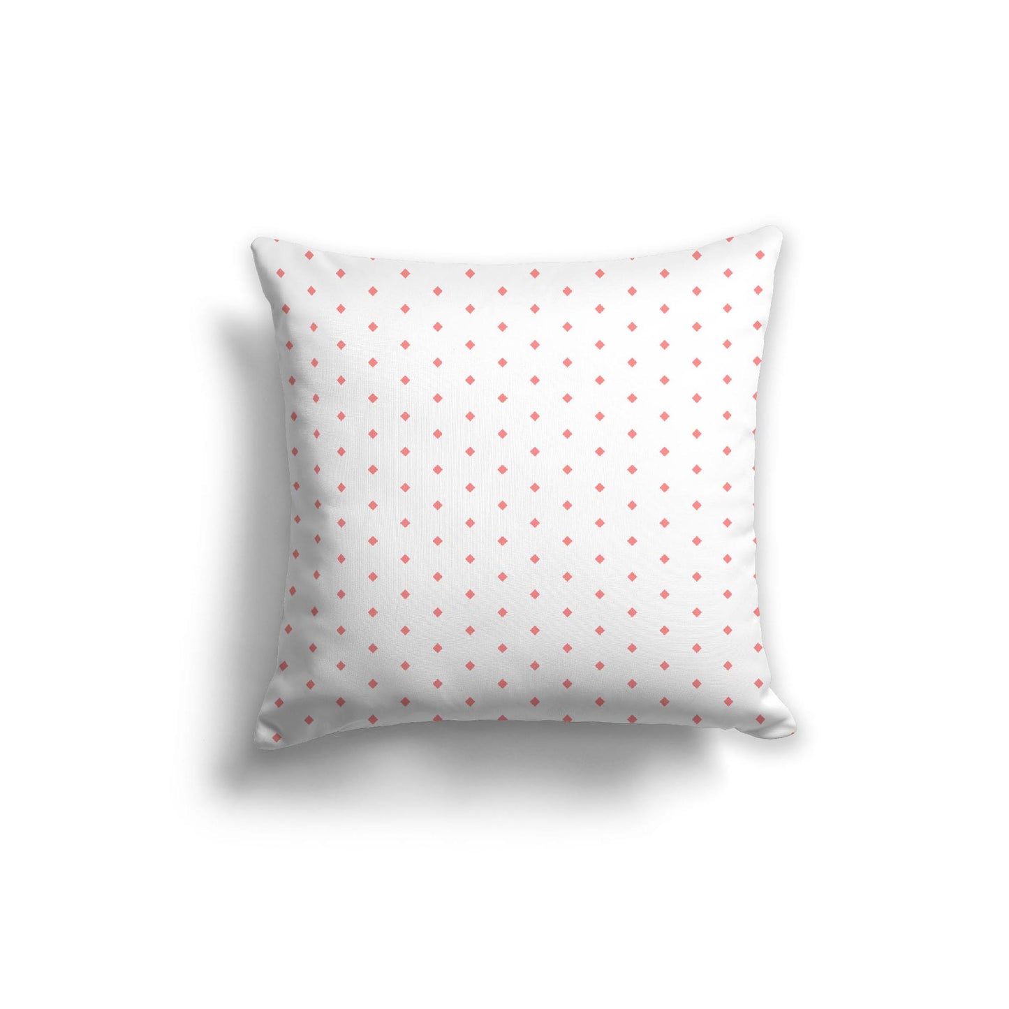 White Spun Polyester Throw Pillow with Fine Pink Diamonds on Front 20 x 20 inches / 51 x 51 cm