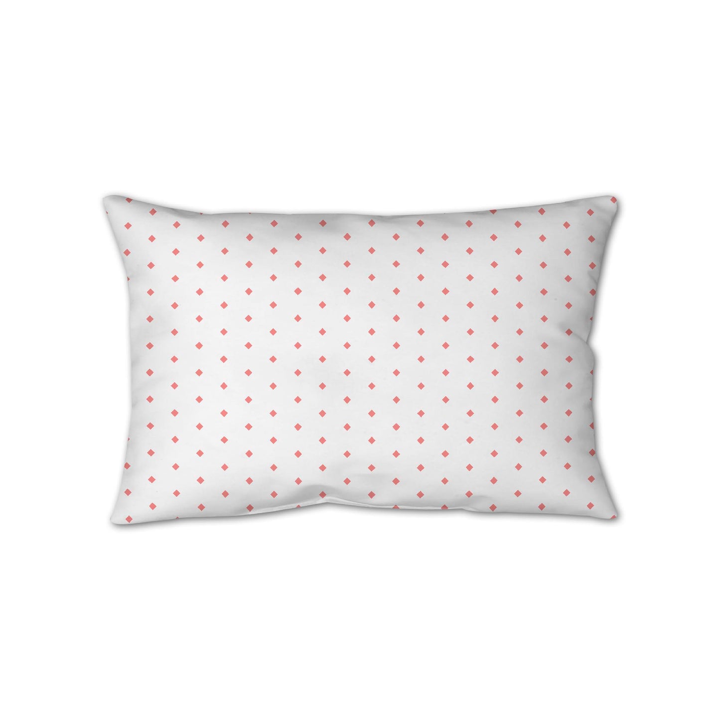 White Spun Polyester Throw Pillow with Fine Pink Diamonds on Front 25 x 18 inches / 63.5 x 66 cm