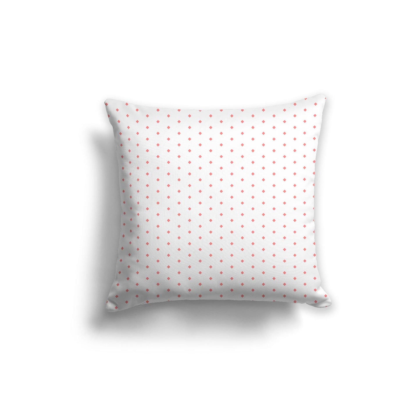 White Spun Polyester Throw Pillow with Fine Pink Diamonds on Front 26 x 26 inches / 66 x 66 cm