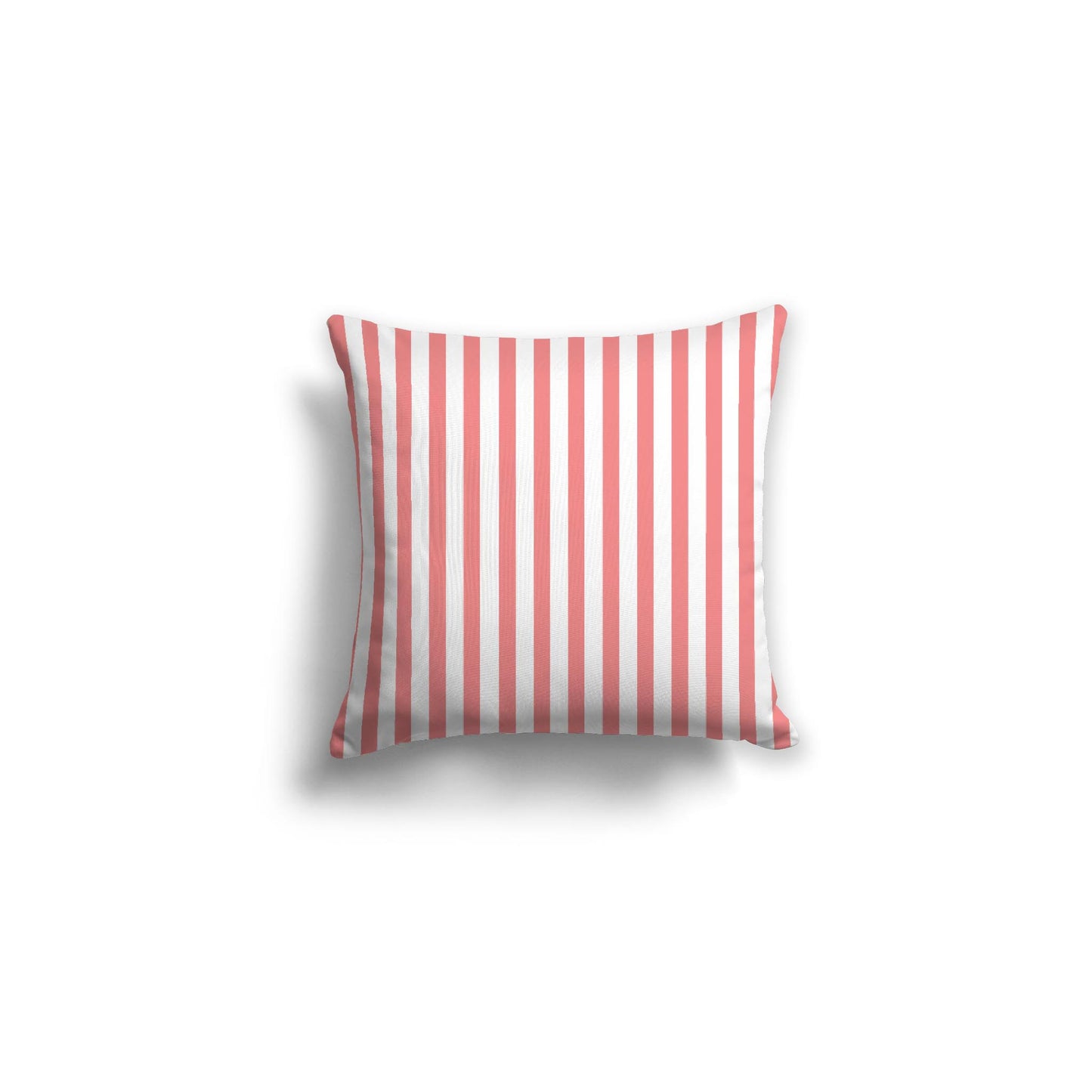 White Spun Polyester Throw Pillow with Thin Pink Bars on Front 16 x 16 inches / 41 x 41 cm