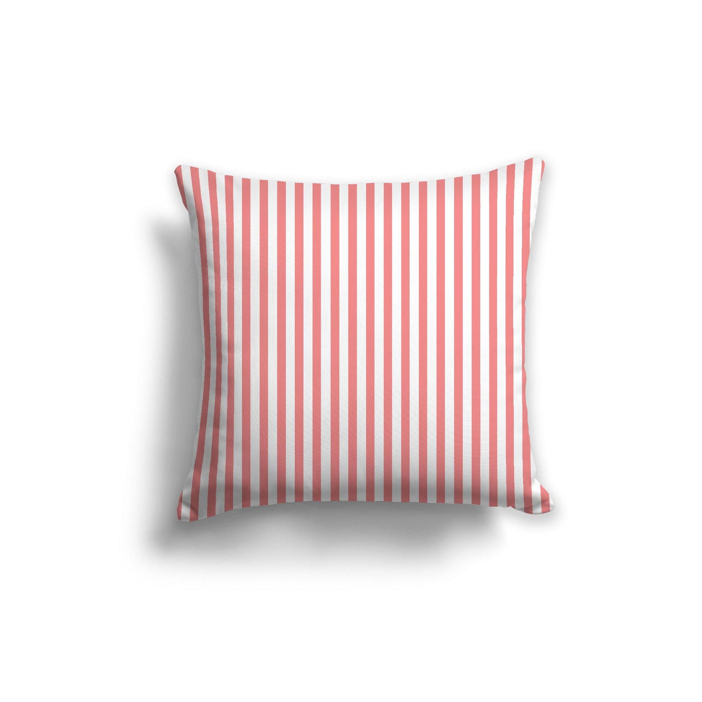 White Spun Polyester Throw Pillow with Thin Pink Bars on Front | 26 x 26 inches