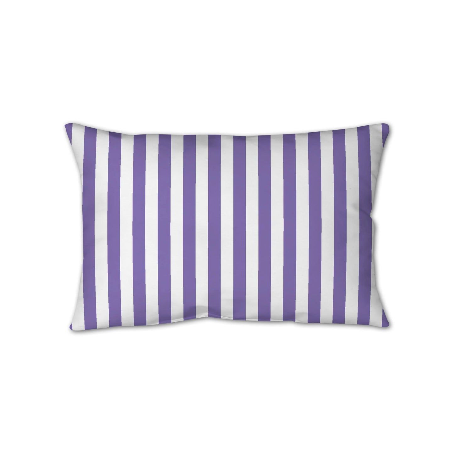 White Spun Polyester Throw Pillow with Purple Bars on Front 25 x 18 inches / 63.5 x 66 cm