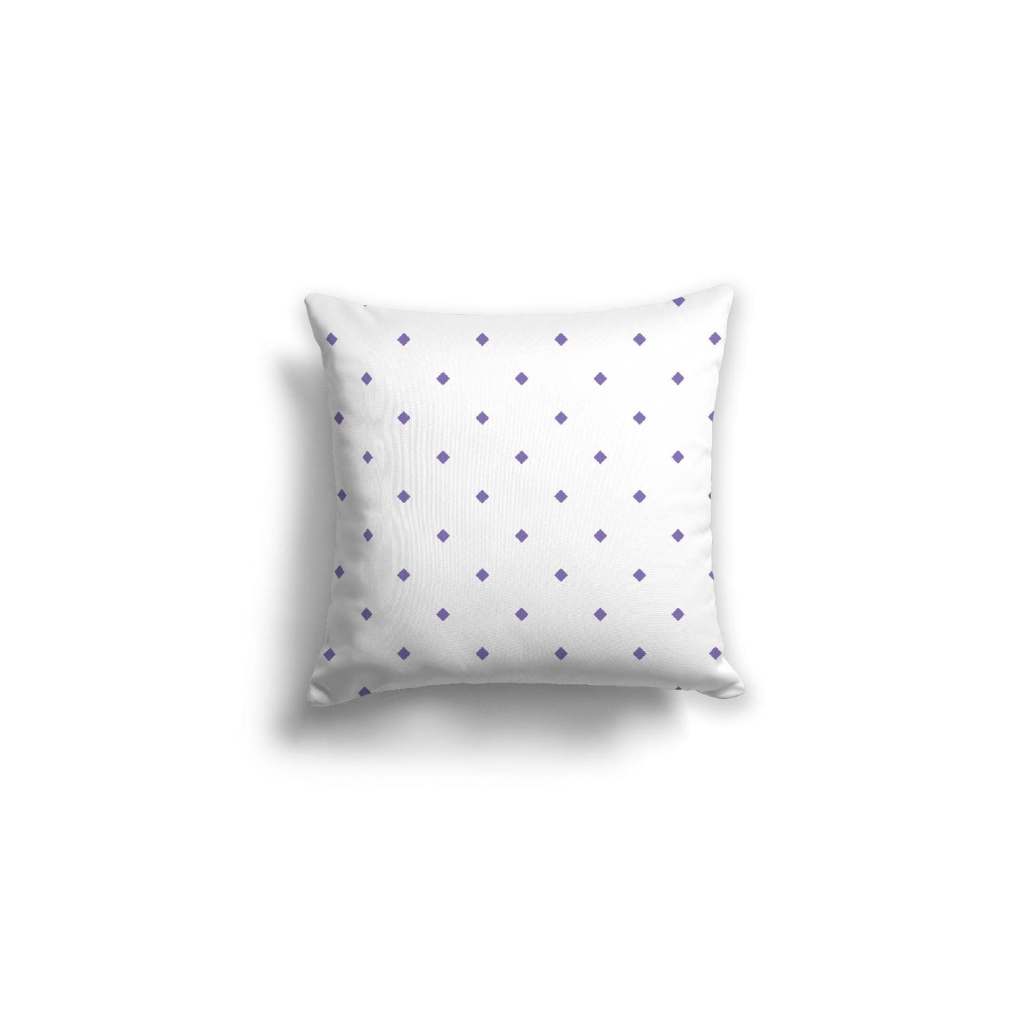 White Spun Polyester Throw Pillow with Purple Diamonds on Front 16 x 16 inches / 41 x 41 cm