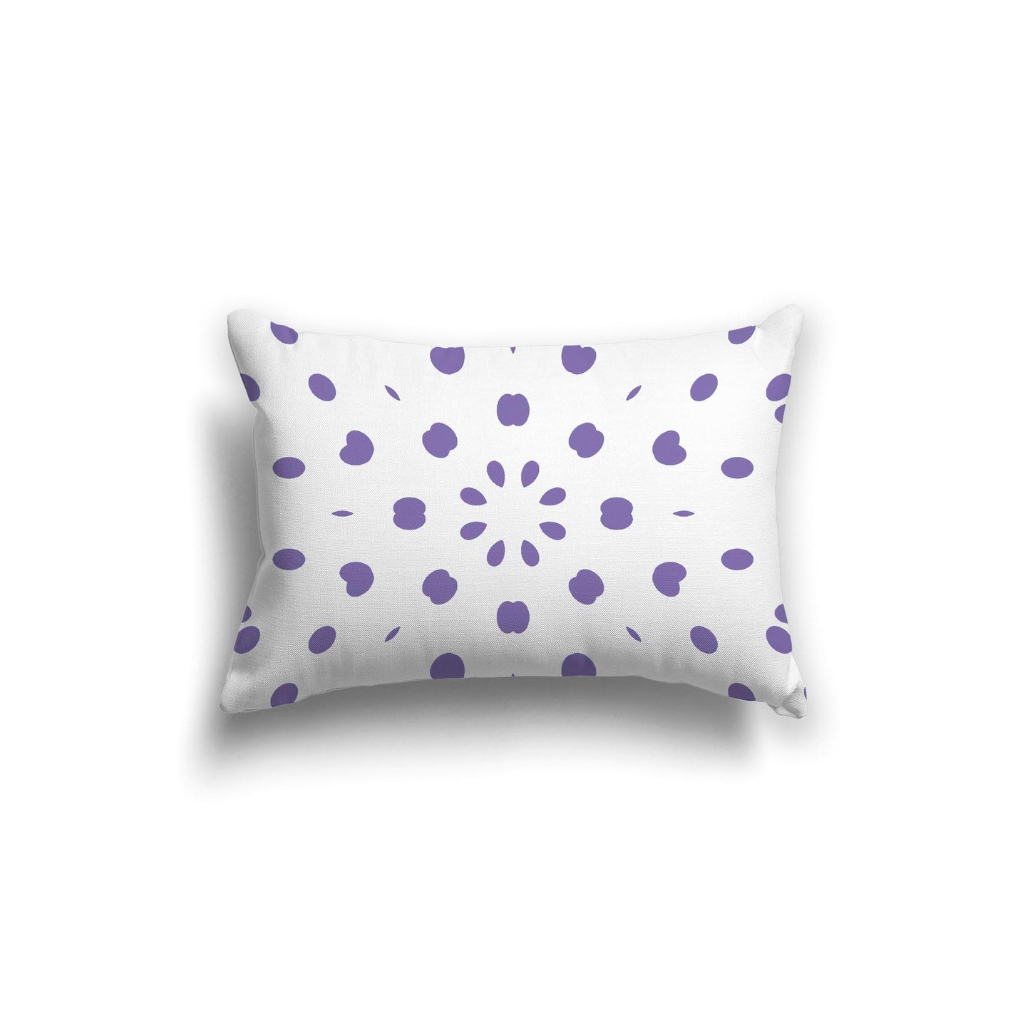 White Spun Polyester Throw Pillow with Purple Burst Pattern on Front 20 x 14 inches / 51 x 36 cm