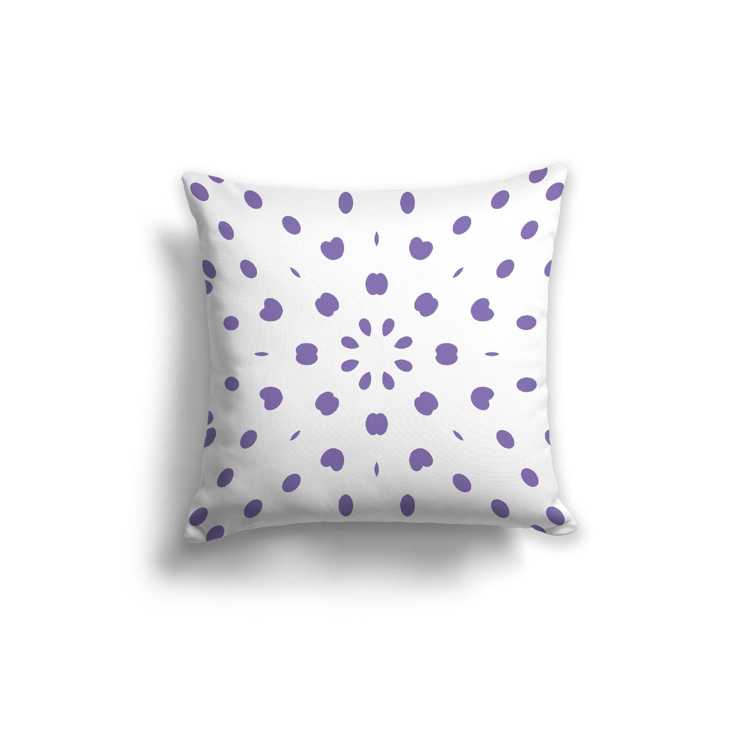 White Spun Polyester Throw Pillow with Purple Burst Pattern on Front 20 x 20 inches / 51 x 51 cm