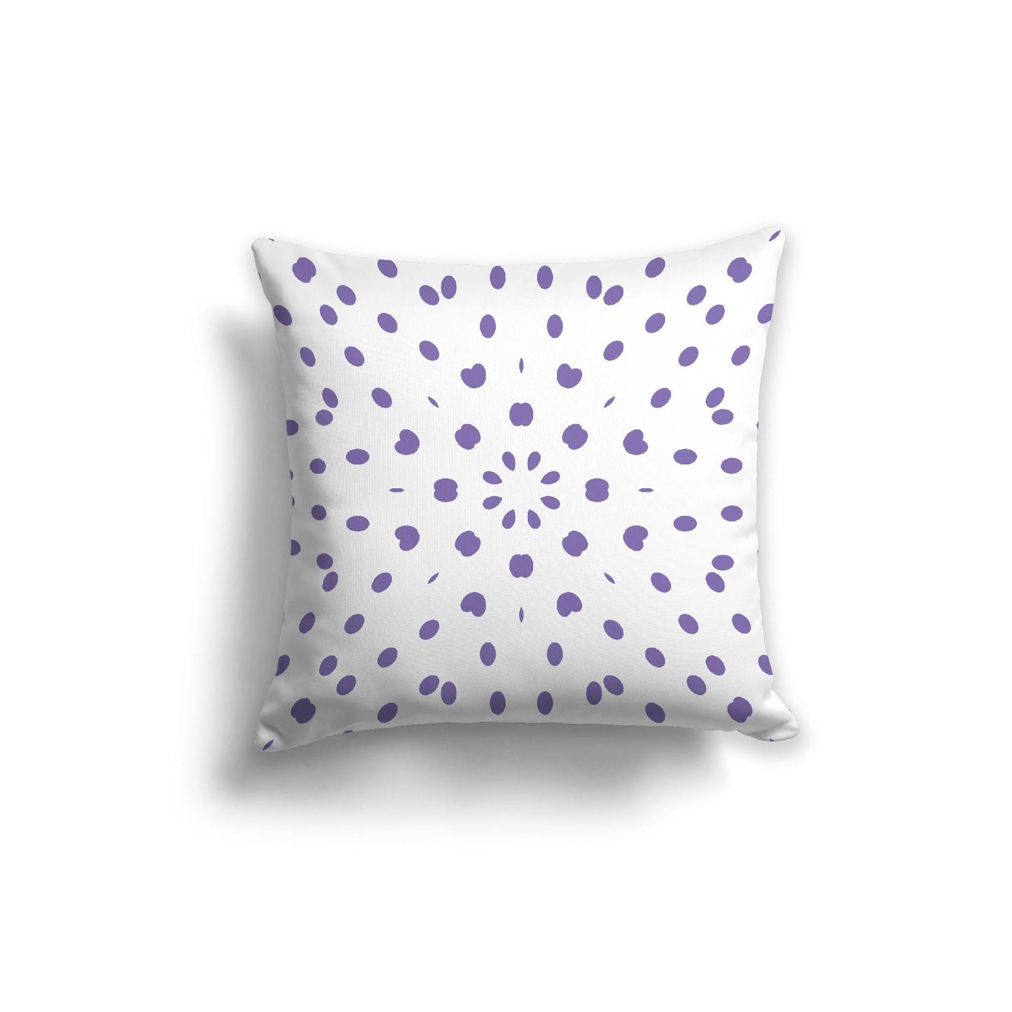 White Spun Polyester Throw Pillow with Purple Burst Pattern on Front 26 x 26 inches / 66 x 66 cm