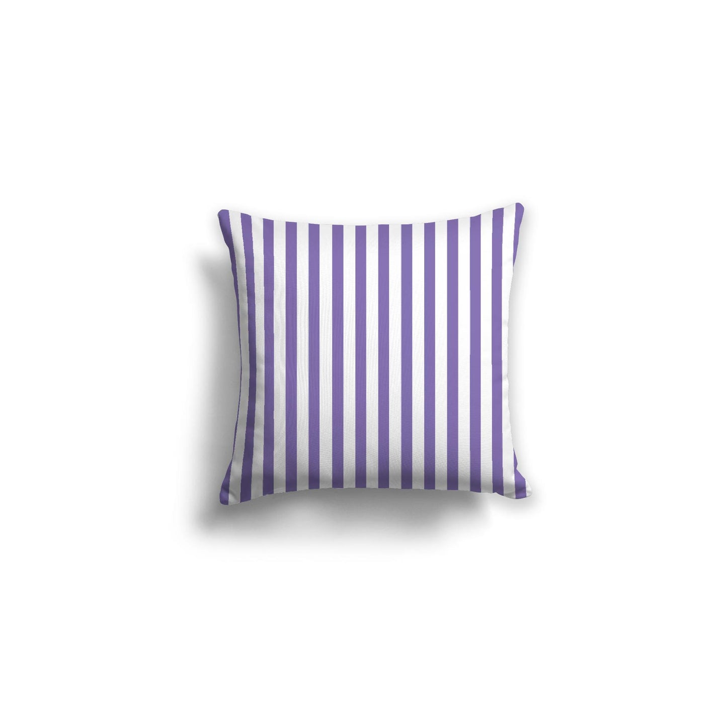 White Spun Polyester Throw Pillow with Thin Purple Bars on Front 16 x 16 inches / 41 x 41 cm