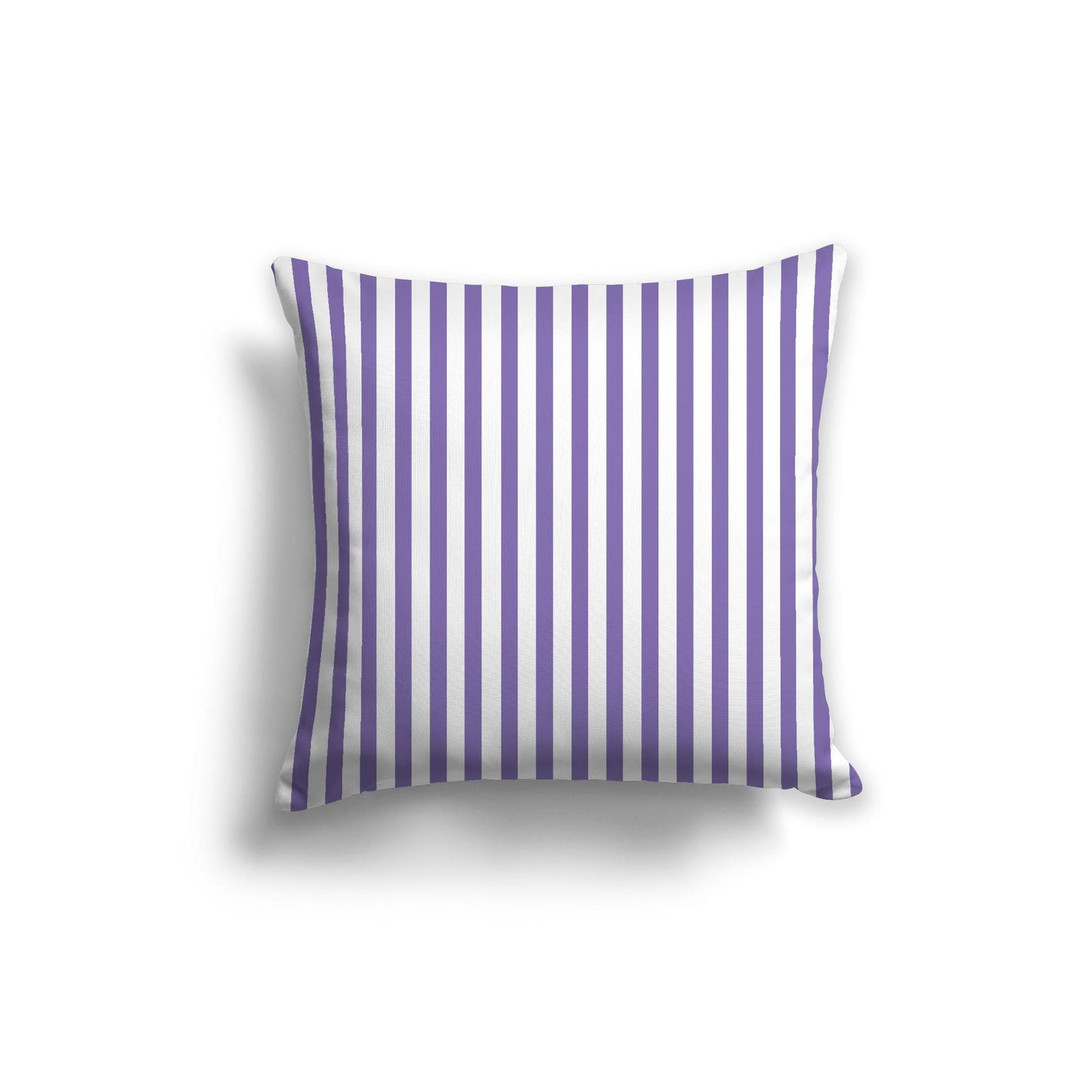 White Spun Polyester Throw Pillow with Thin Purple Bars on Front 20 x 20 inches / 51 x 51 cm