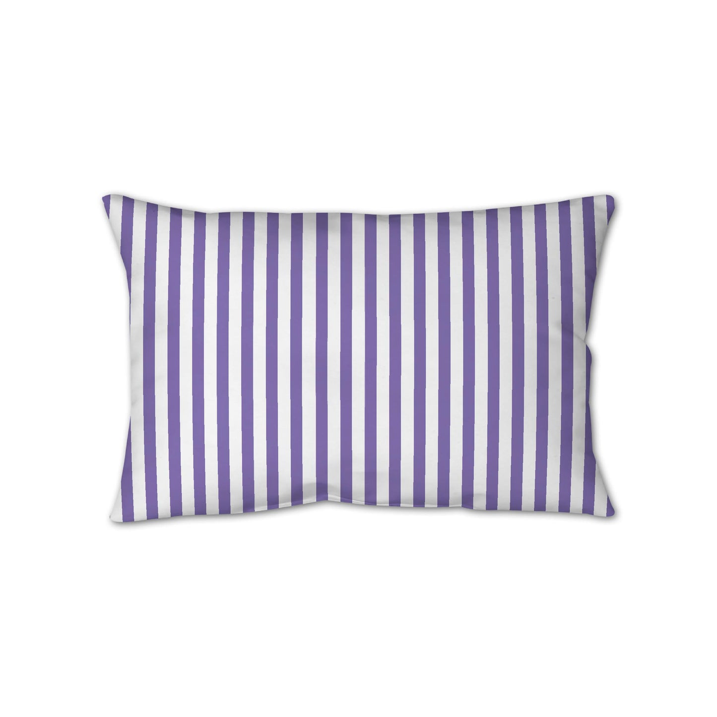 White Spun Polyester Throw Pillow with Thin Purple Bars on Front 25 x 18 inches / 63.5 x 66 cm