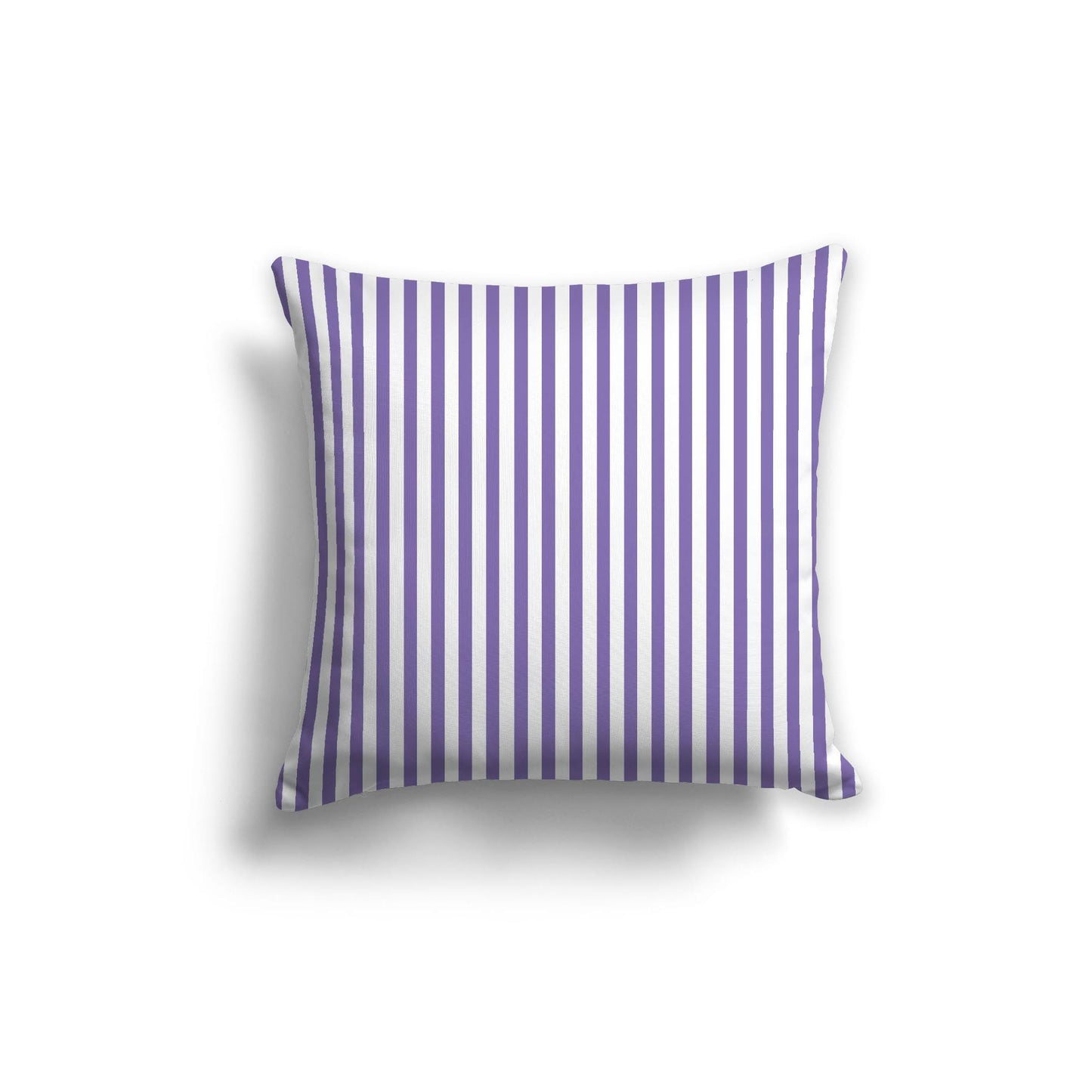White Spun Polyester Throw Pillow with Thin Purple Bars on Front 26 x 26 inches / 66 x 66 cm