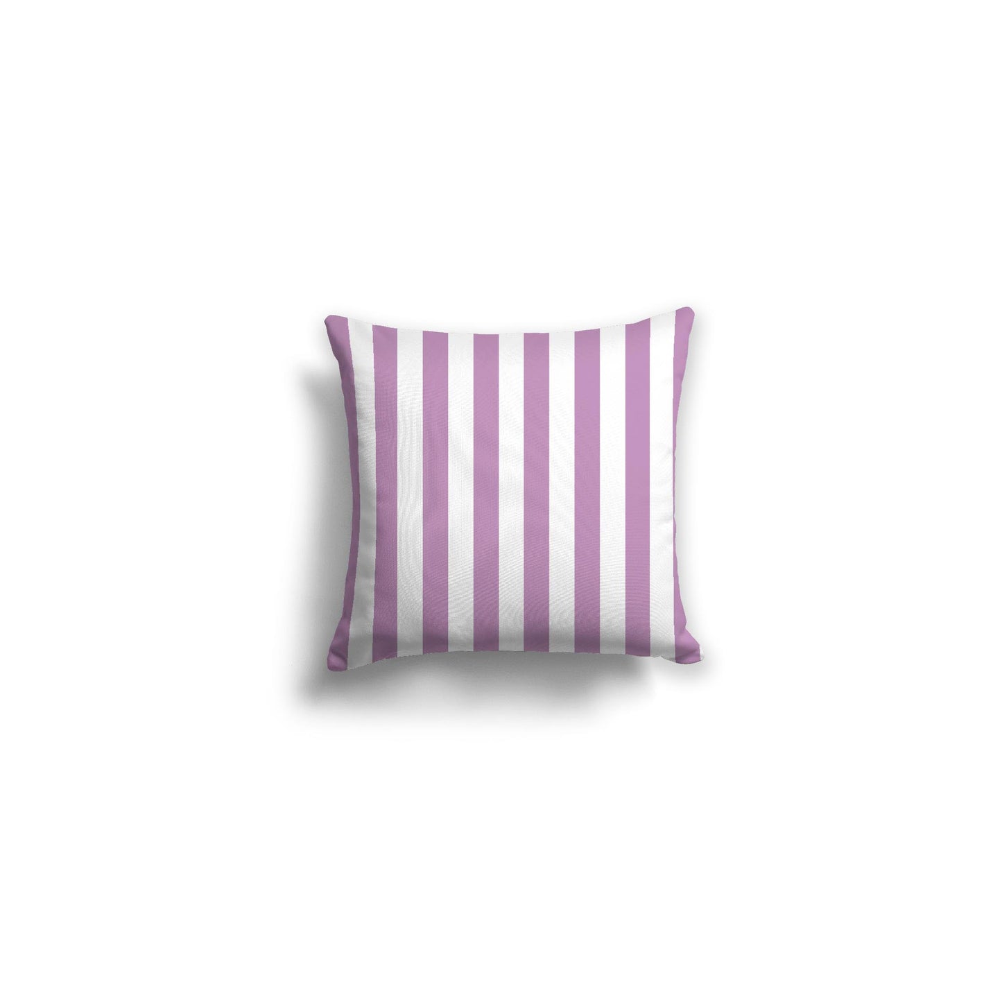 White Spun Polyester Throw Pillow with Mauve Bars on Front 14 x 14 inches / 36 x 36 cm