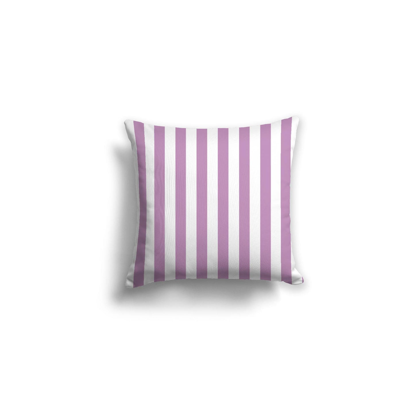 White Spun Polyester Throw Pillow with Mauve Bars on Front 16 x 16 inches / 41 x 41 cm