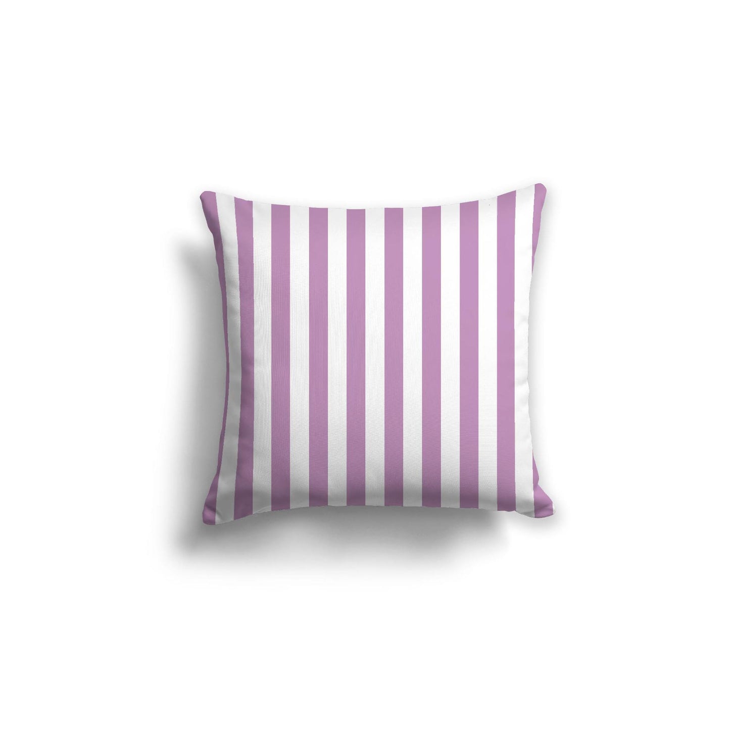 White Spun Polyester Throw Pillow with Mauve Bars on Front 18 x 18 inches / 46 x 46 cm