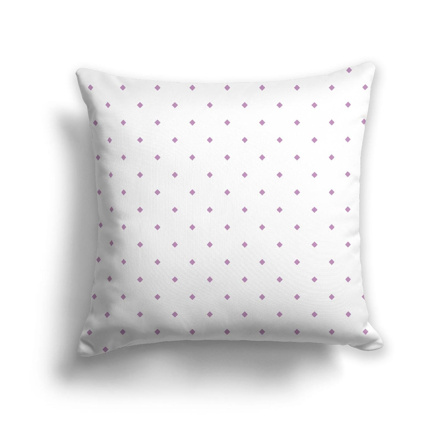 Off-White Cotton Canvas Cushion Covers with Mauve Diamonds on Front, CACU-1360-101
