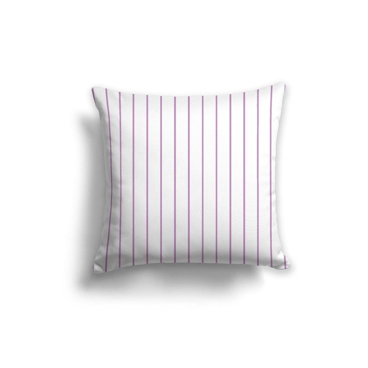 White Spun Polyester Throw Pillow with Fine Mauve Stripes on Front 20 x 20 inches / 51 x 51 cm