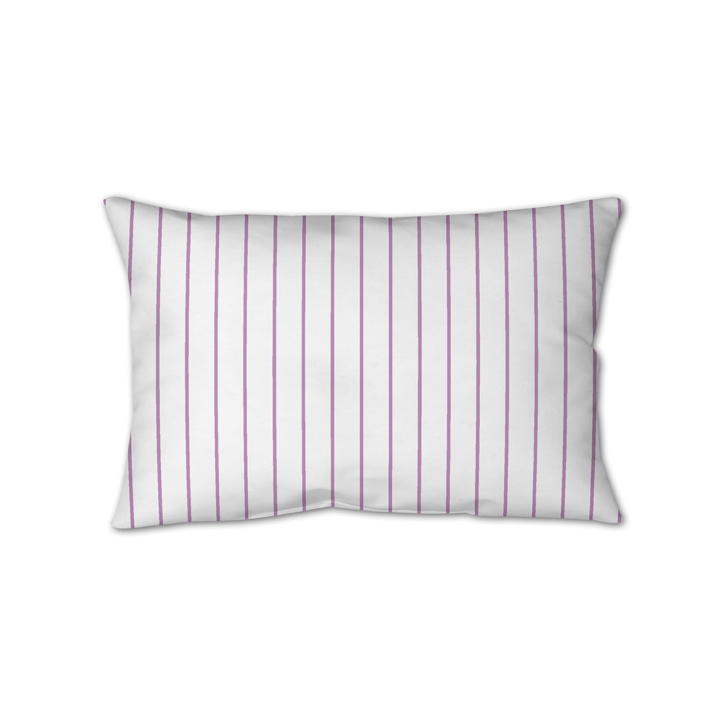 White Spun Polyester Throw Pillow with Fine Mauve Stripes on Front 25 x 18 inches / 63.5 x 66 cm