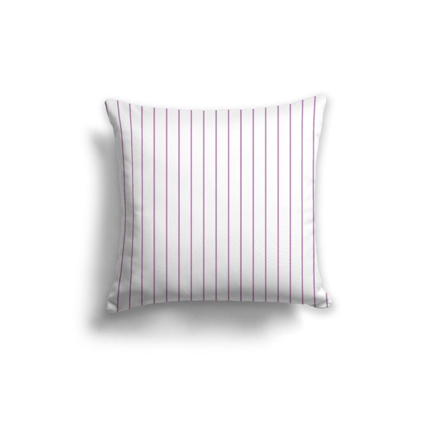 White Spun Polyester Throw Pillow with Fine Mauve Stripes on Front 26 x 26 inches / 66 x 66 cm