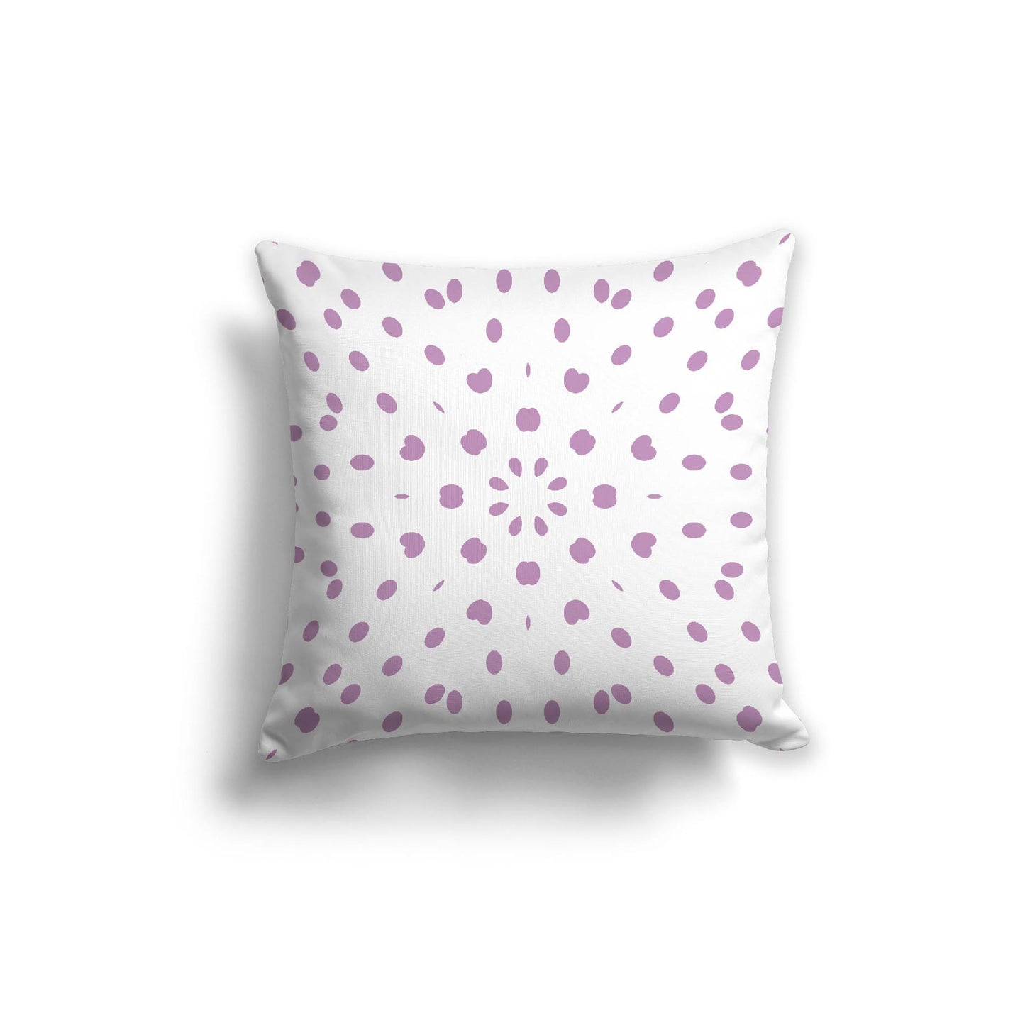 White Spun Polyester Throw Pillow with Mauve Burst Pattern on Front 26 x 26 inches / 66 x 66 cm