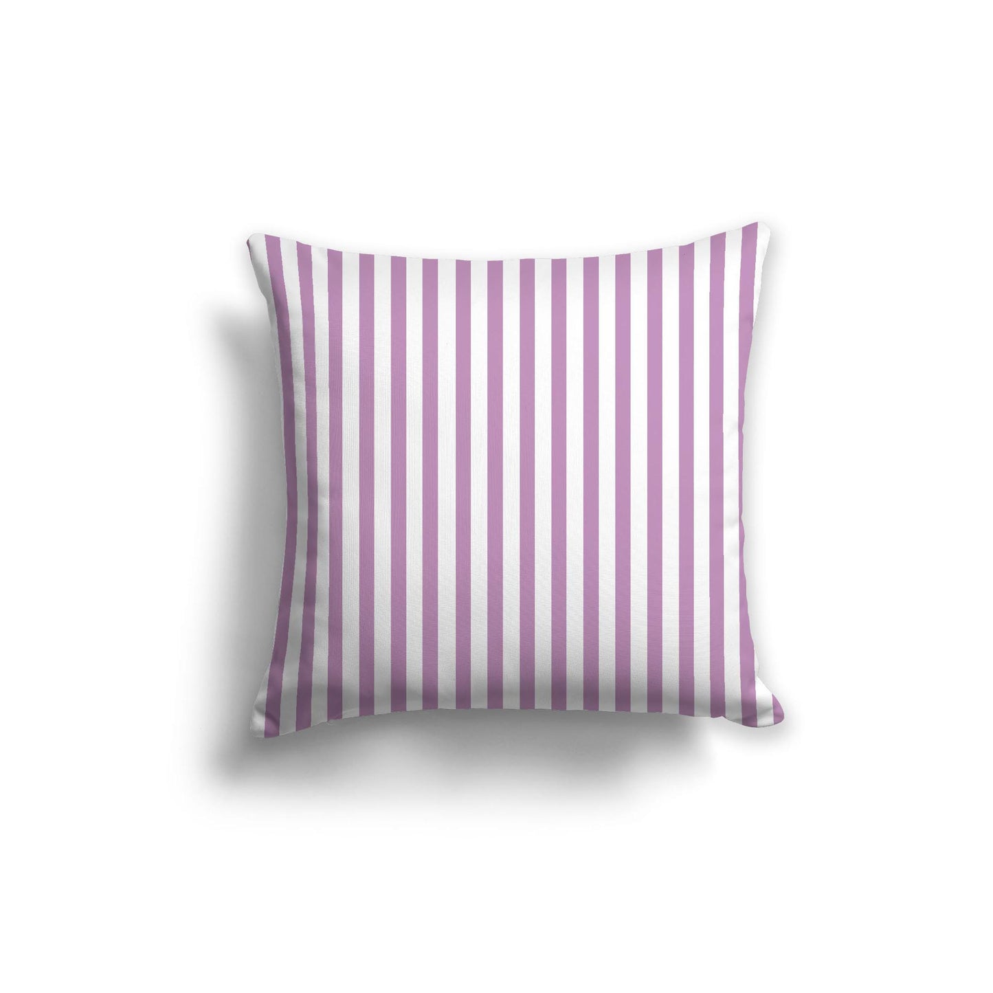 White Spun Polyester Throw Pillow with Thin Mauve Bars on Front 20 x 20 inches / 51 x 51 cm