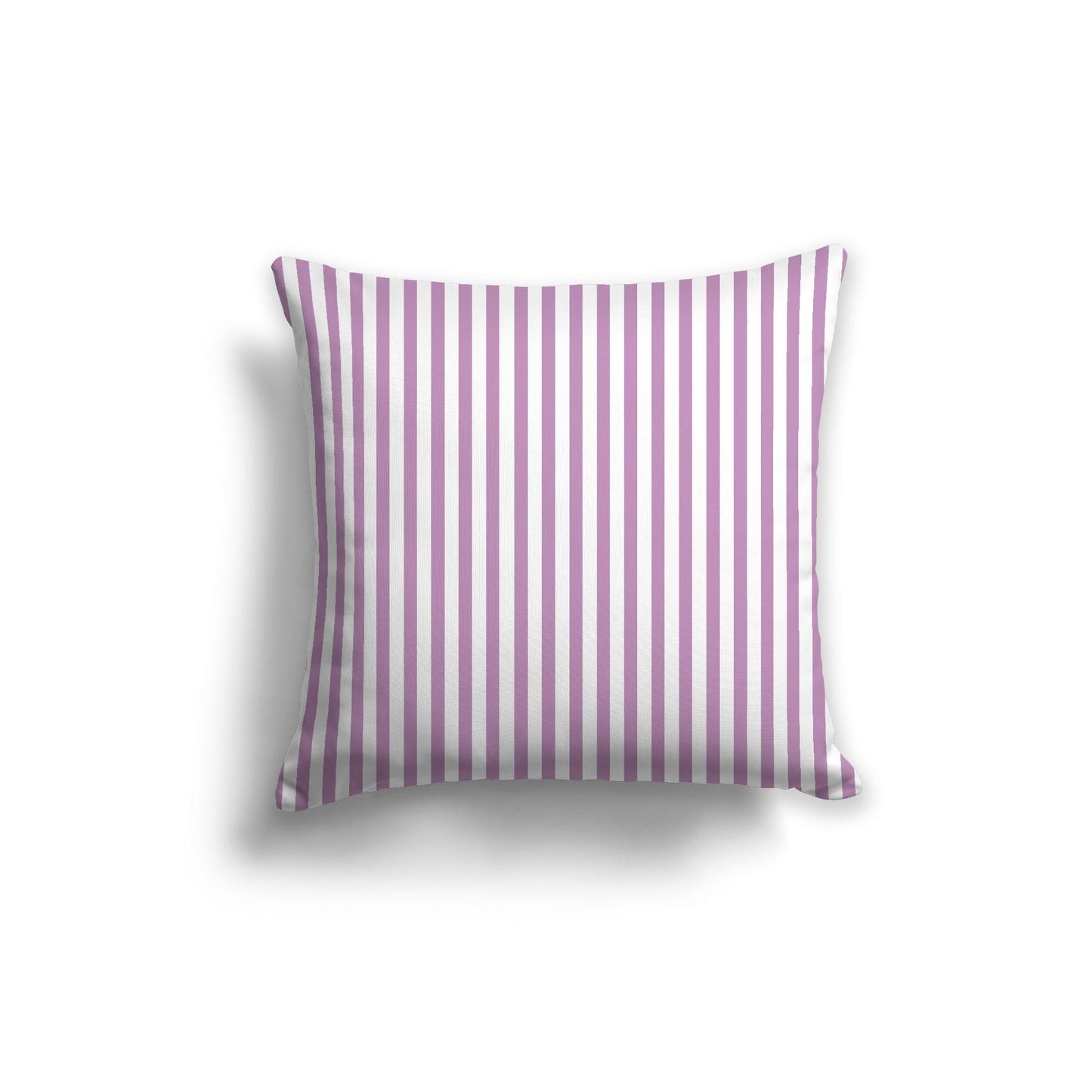 White Spun Polyester Throw Pillow with Thin Mauve Bars on Front 26 x 26 inches / 66 x 66 cm